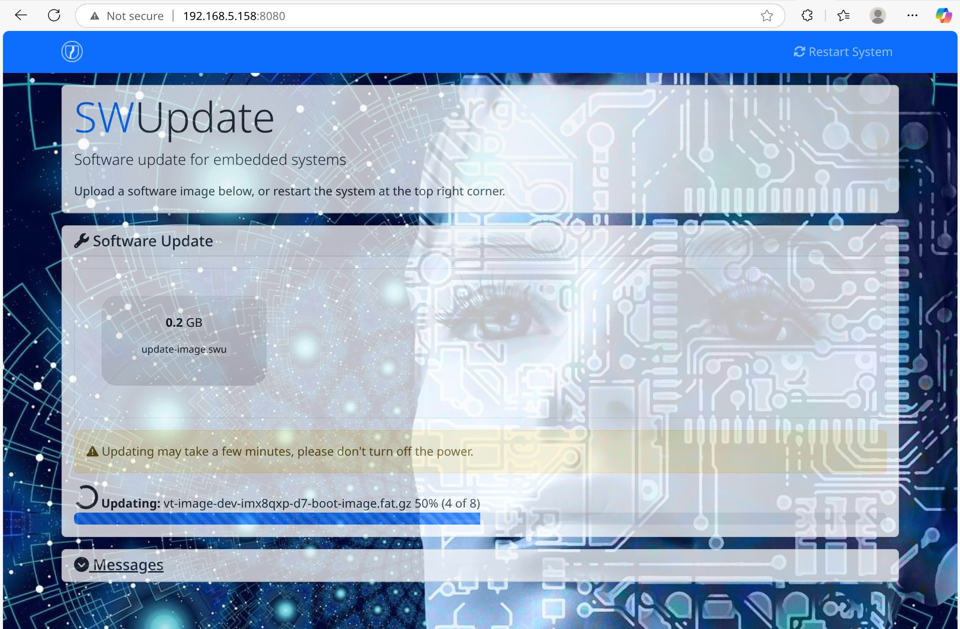 Veethree D7 SDK: Applying a software update on a device